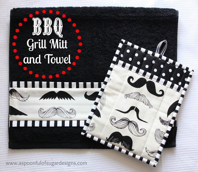 BBQ Grill Mitt and Towel - free tutorial by A Spoonful of Sugar Designs