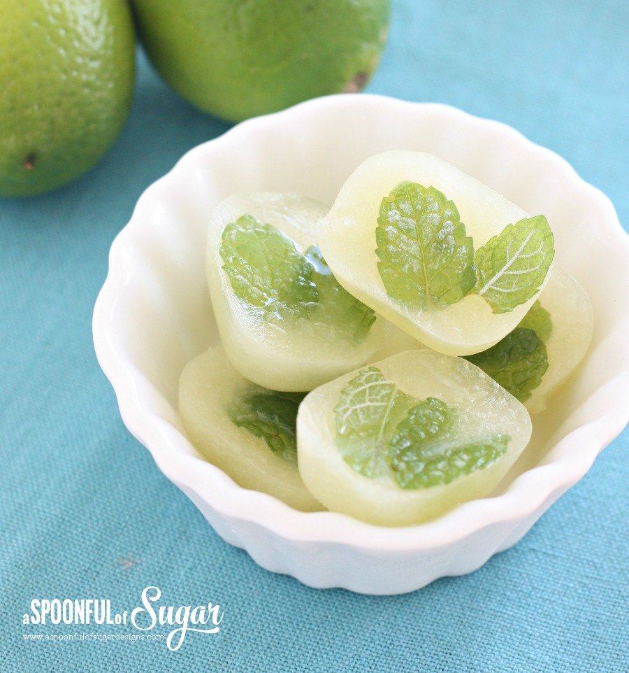 Lime and Mint Ice Cubes