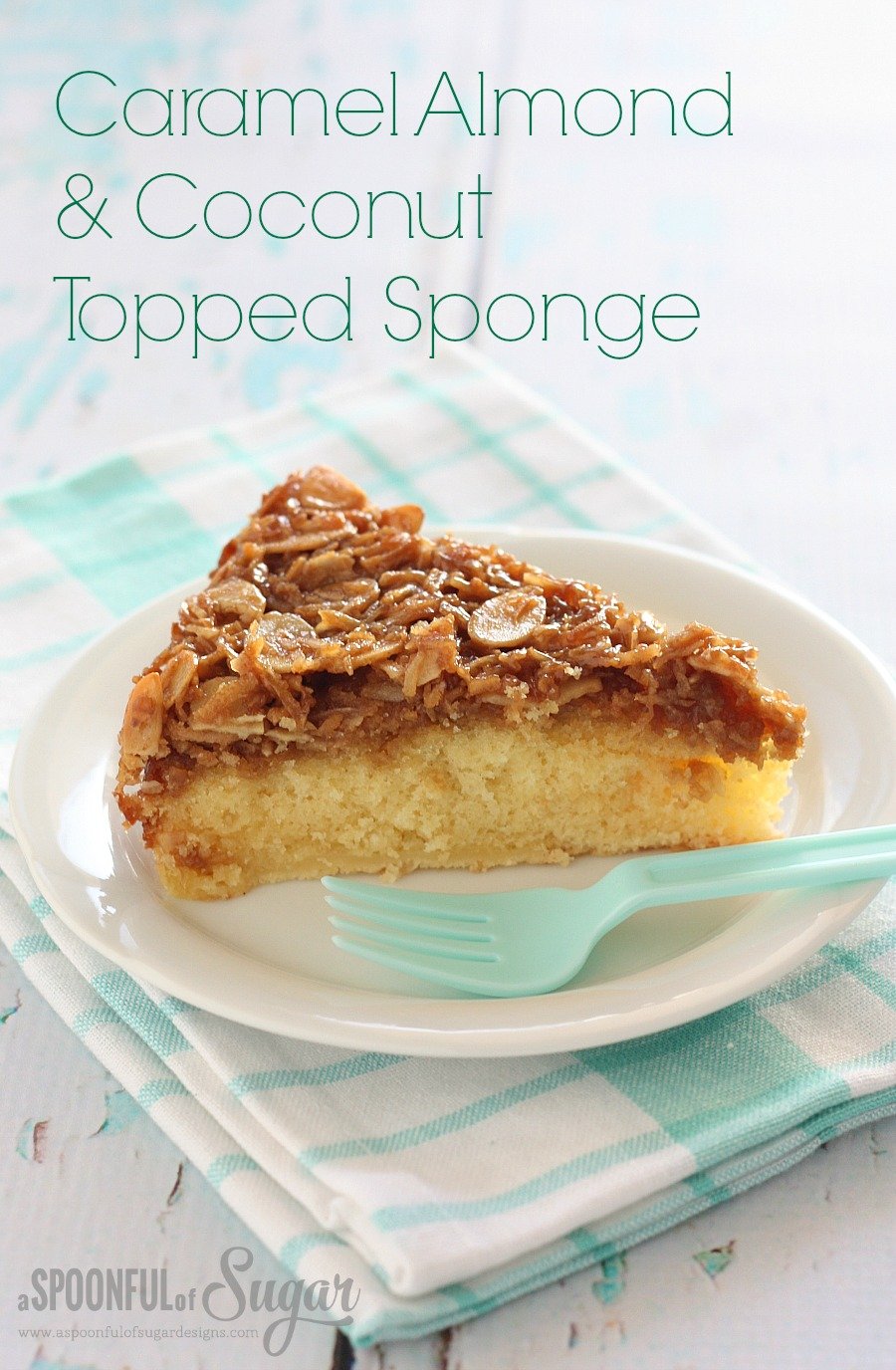 Caramel Almond and Coconut Topped Sponge