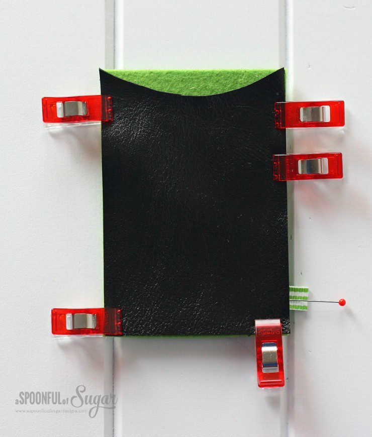 How to make a leather and felt business card holder