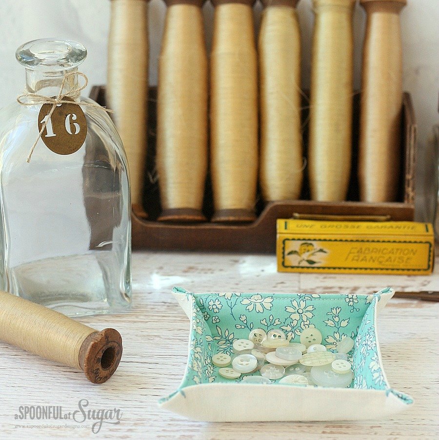 Charm Square Fabric Tray Sewing Tutorial by A Spoonful of Sugar