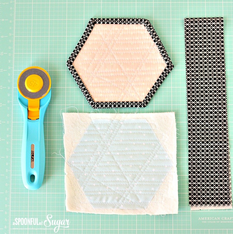 Hexagon Coasters Sewing Tutorial by A Spoonful of Sugar