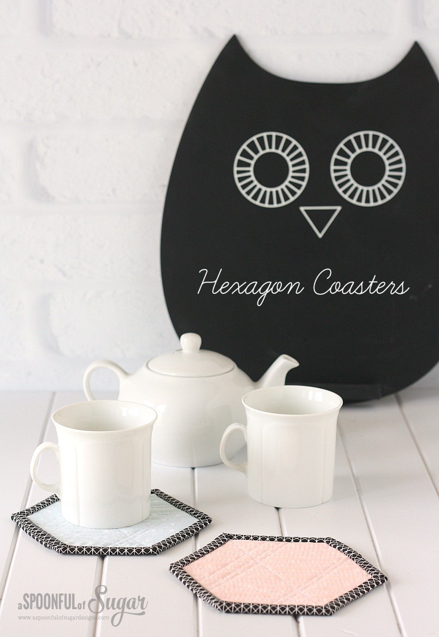 Hexagon Coasters sewing tutorial by www.aspoonfulofsugardesigns.com