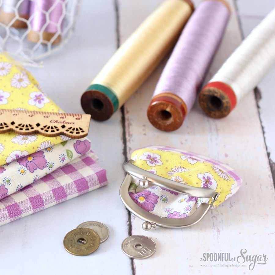 Patchwork Coin Purse - made by A Spoonful of Sugar using a Zakka Workshop kit.