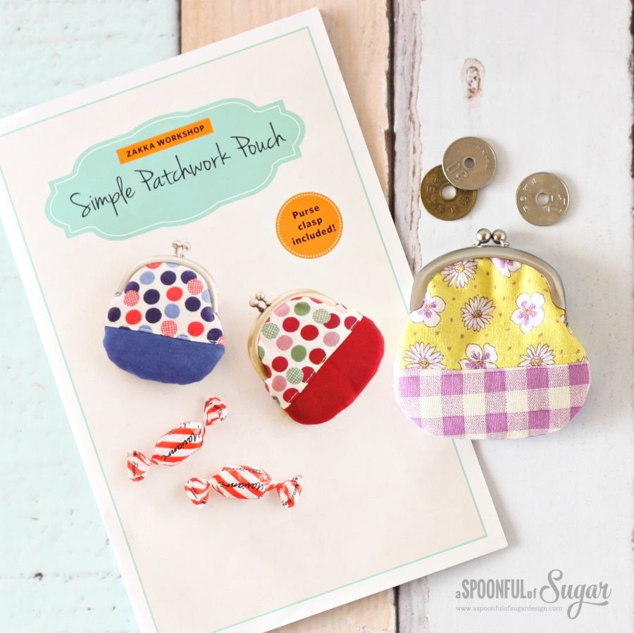 Patchwork Coin Purse - made by A Spoonful of Sugar using a Zakka Workshop kit.