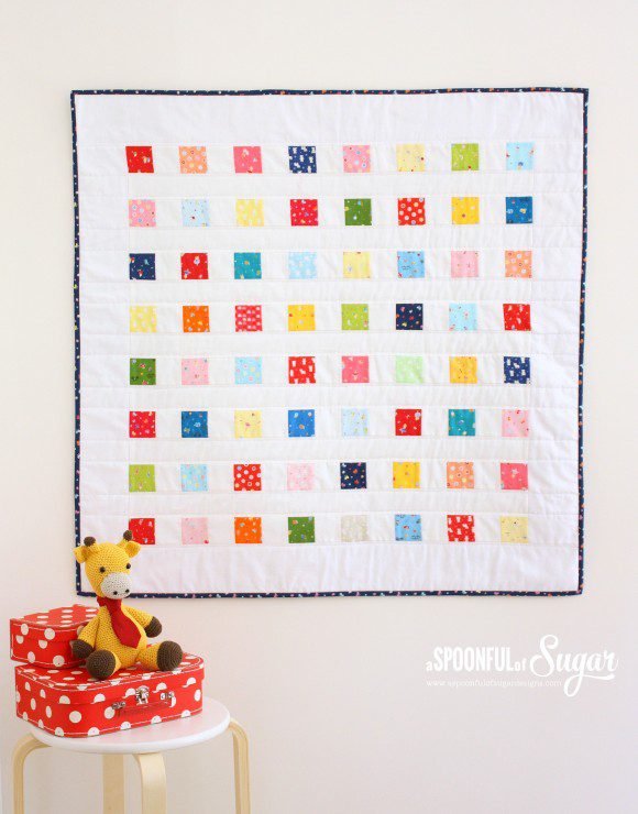 Crayon Box Baby Quilt  (Free Pattern) by A Spoonful of Sugar