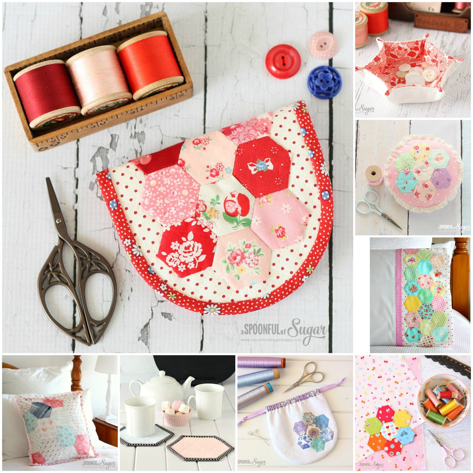 Round-up of Hexagon inspired sewing projects
