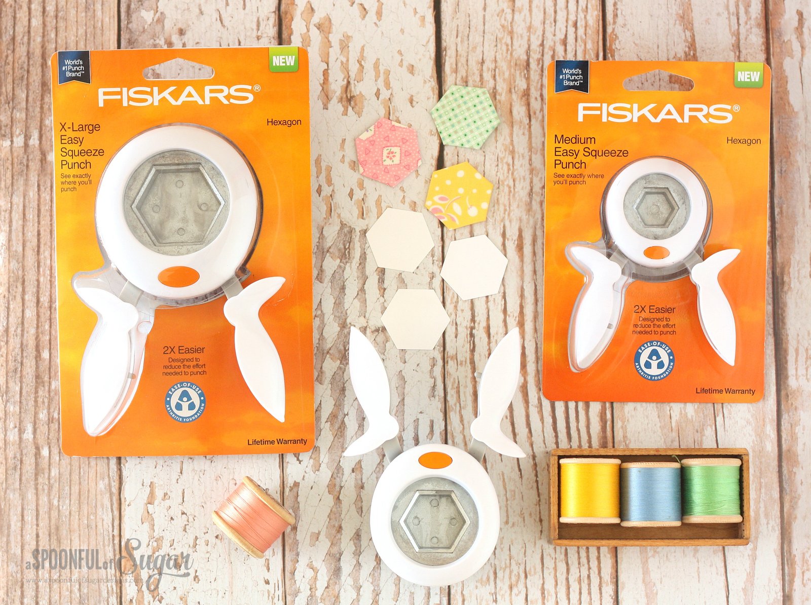 English Paper Piecing is easy using the Fiskars Easy Squeeze punch