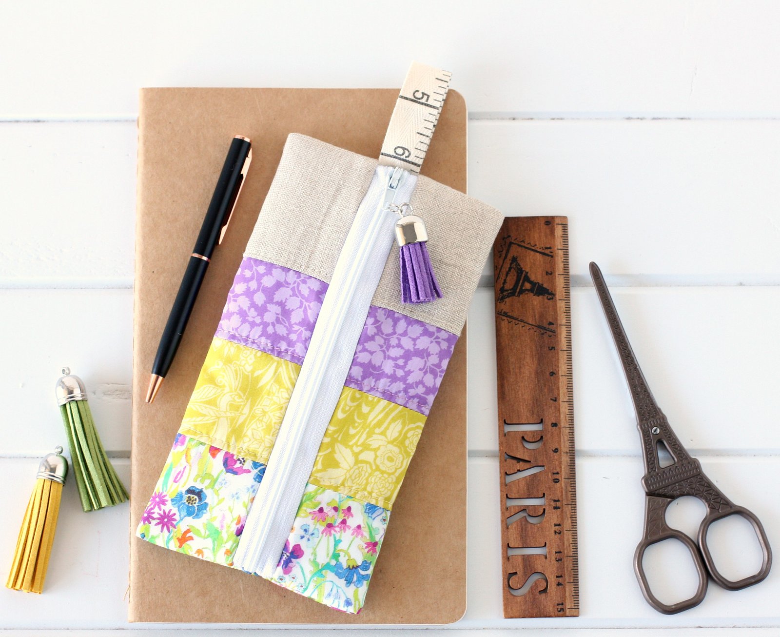 Liberty Pencil Case made using a free tutorial from A Spoonful of Sugar