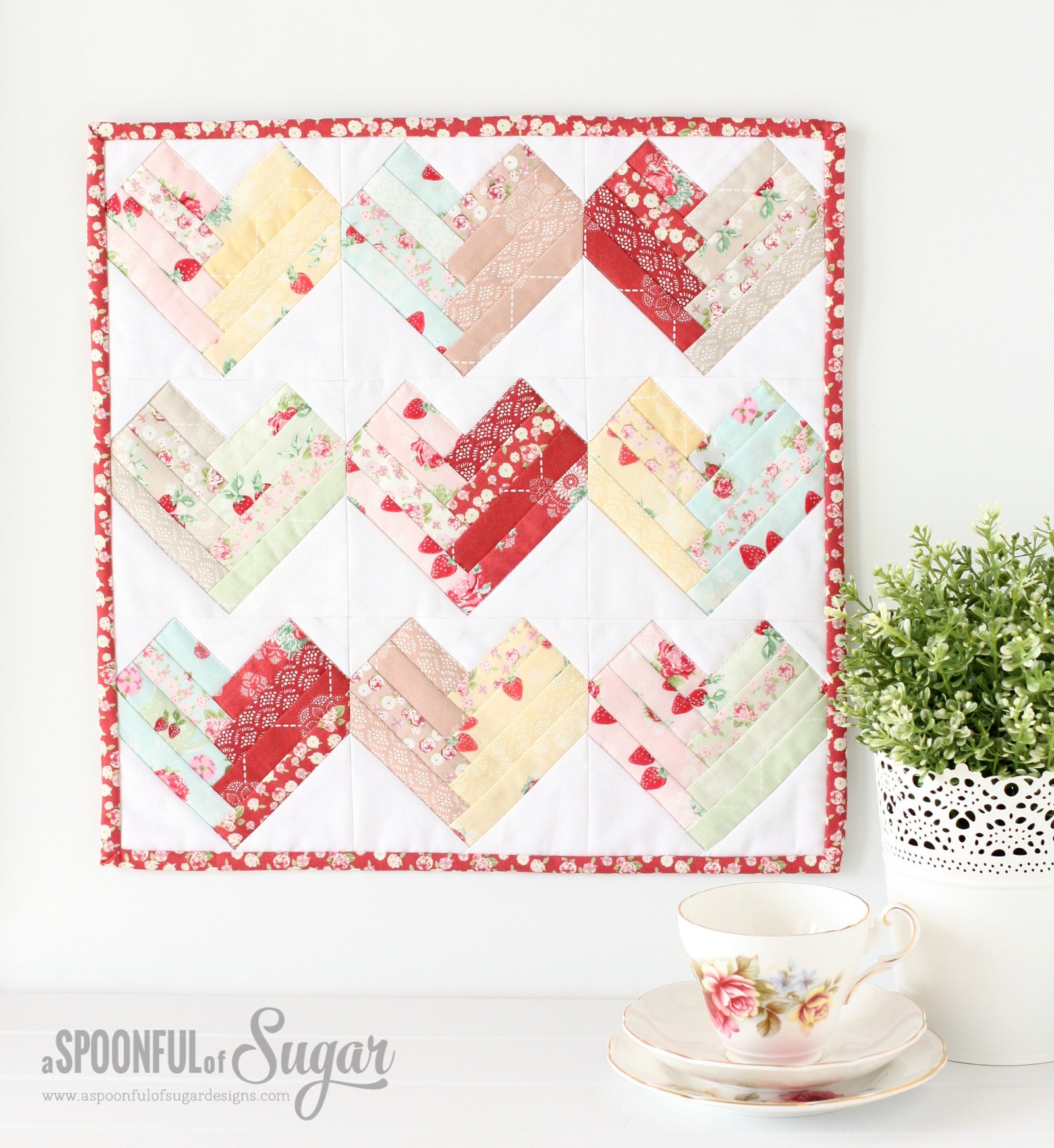 Heart of the Home Mini Quilt by A Spoonful of Sugar , featuring High Tea Fabric