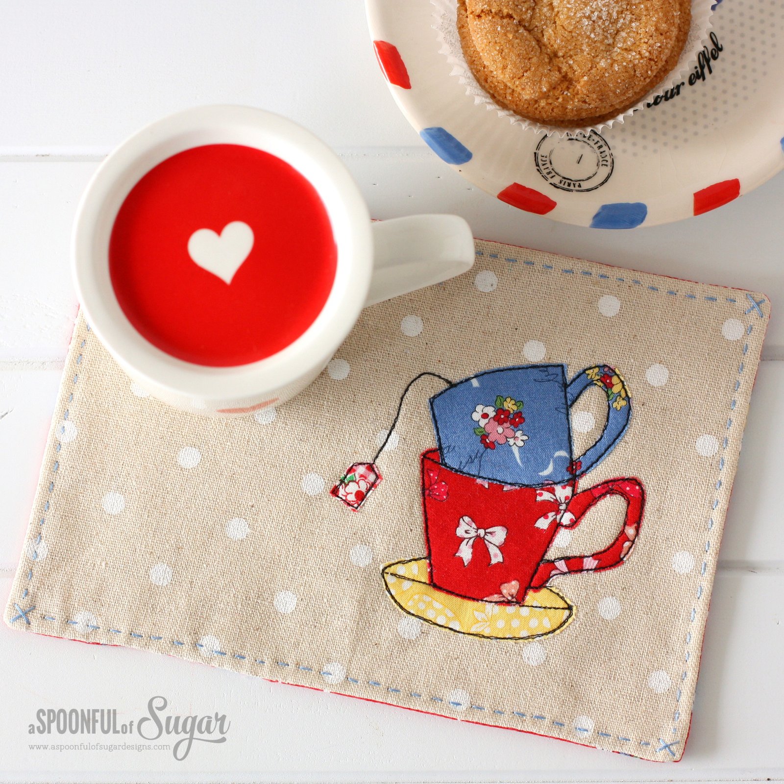 Tea Mat from Sew Illustrated, 35 Charming Fabric and Thread Designs, by Minki Kim and Kristin Esser