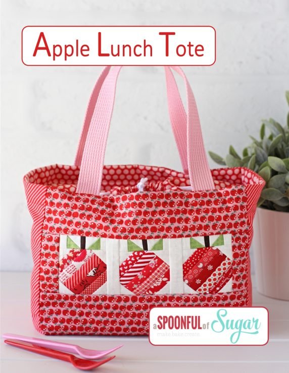 Apple Lunch Tote pdf Sewing Pattern by A Spoonful of Sugar on Etsy. 