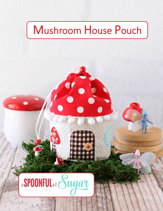 Mushroom House Pouch PDF Sewing Pattern by Aspoonfullofsugar Etsy store