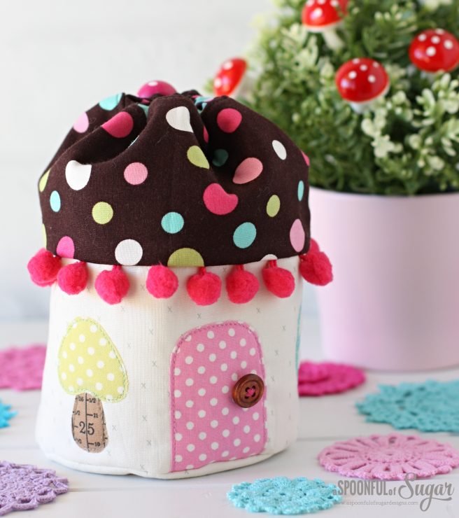 Mushroom House Pouch PDF Sewing Pattern by A Spoonful of Sugar