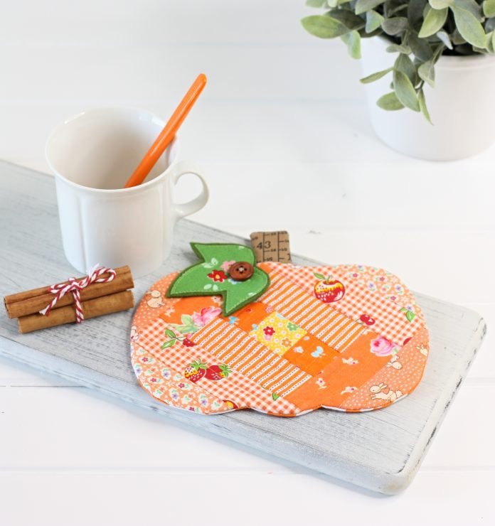 Patchwork Pumpkin Coaster  PDF Sewing Pattern by A Spoonful of Sugar Designs.  shop.aspoonfulofsugardesigns.com