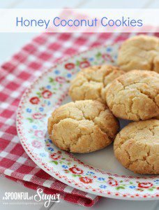 Easy honey coconut cookie recipe from A Spoonful of Sugar