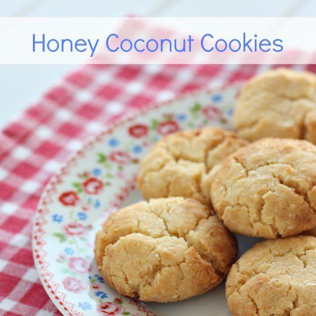 Easy honey coconut cookie recipe from A Spoonful of Sugar