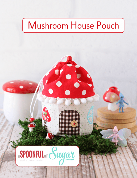 Mushroom House Pouch PDF Sewing Pattern by Aspoonfullofsugar on Etsy..