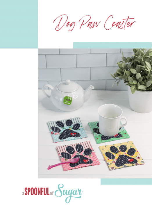 Dog Paw Coaster Mug Rug PDF Sewing Pattern by A Spoonful of Sugar