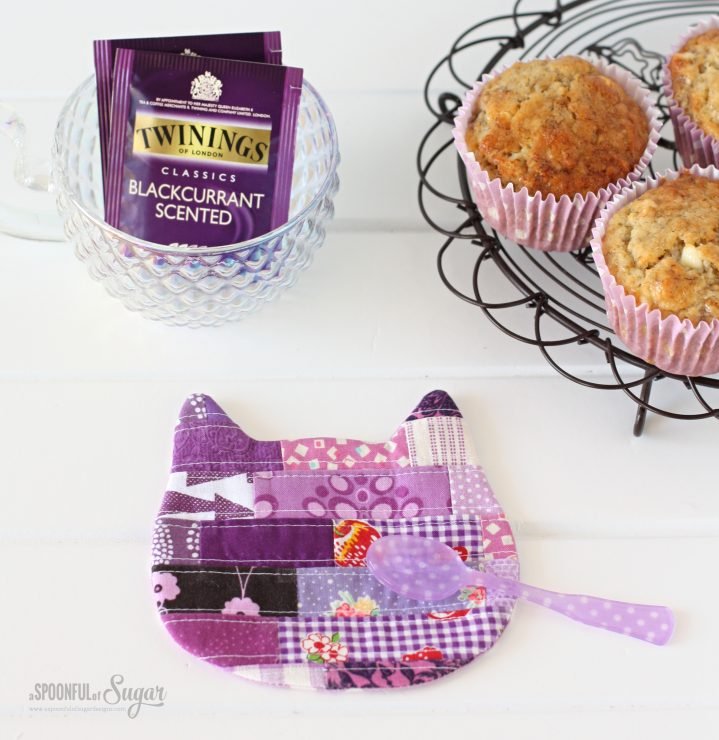 Cosy Cat Coasters PDF Sewing Pattern by A Spoonful of Sugar Designs. Pattern available in Pattern Shop an Etsy Store.