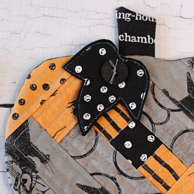 Halloween Patchwork Pumpkin Coaster Mug Rug PDF Sewing Pattern by A Spoonful of Sugar Designs.
