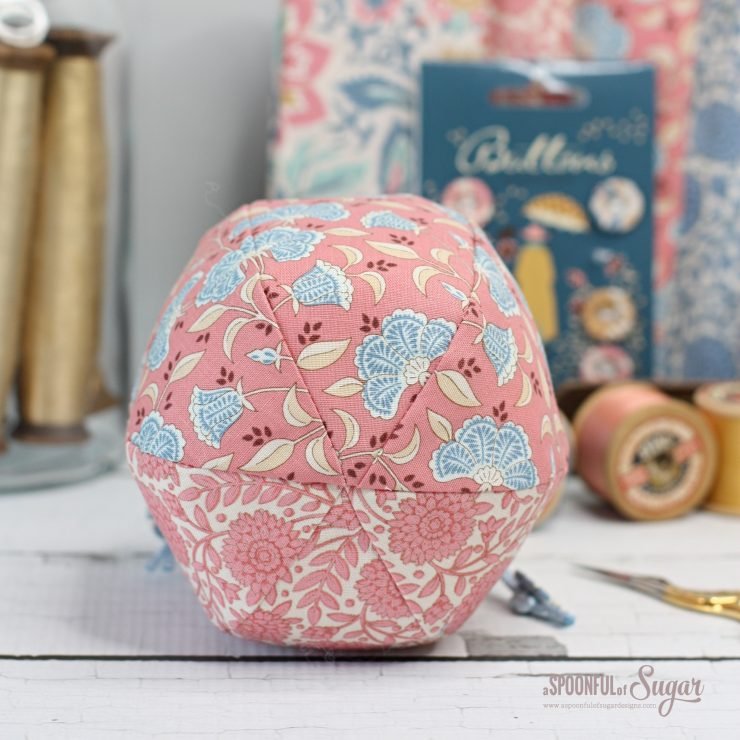Puff Pouch PDF Sewing Pattern by A Spoonful of Sugar Designs made in fabric from Tilda Windy Days fabric collection. 