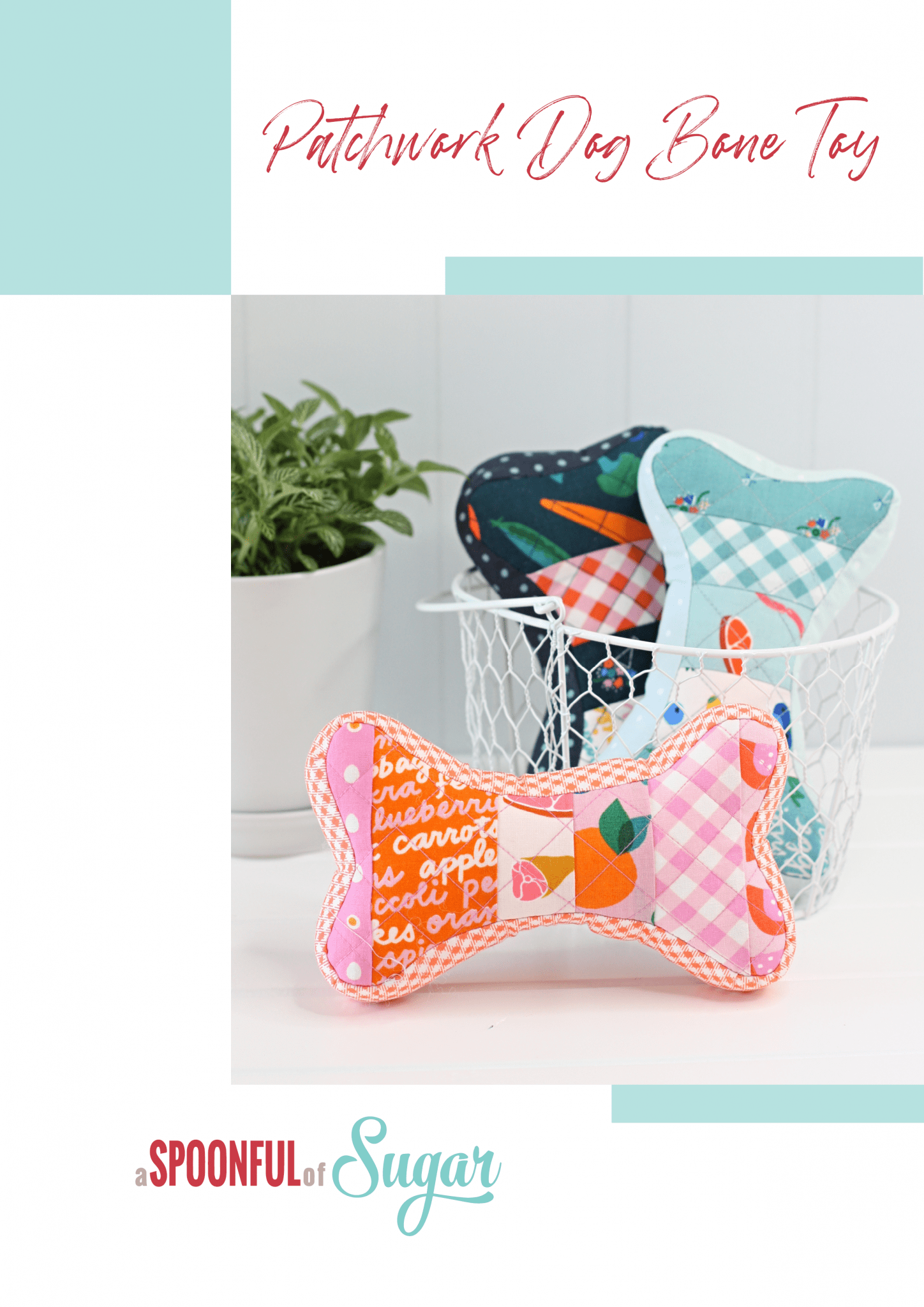 Patchwork Dog Bone Toy - A Spoonful of Sugar