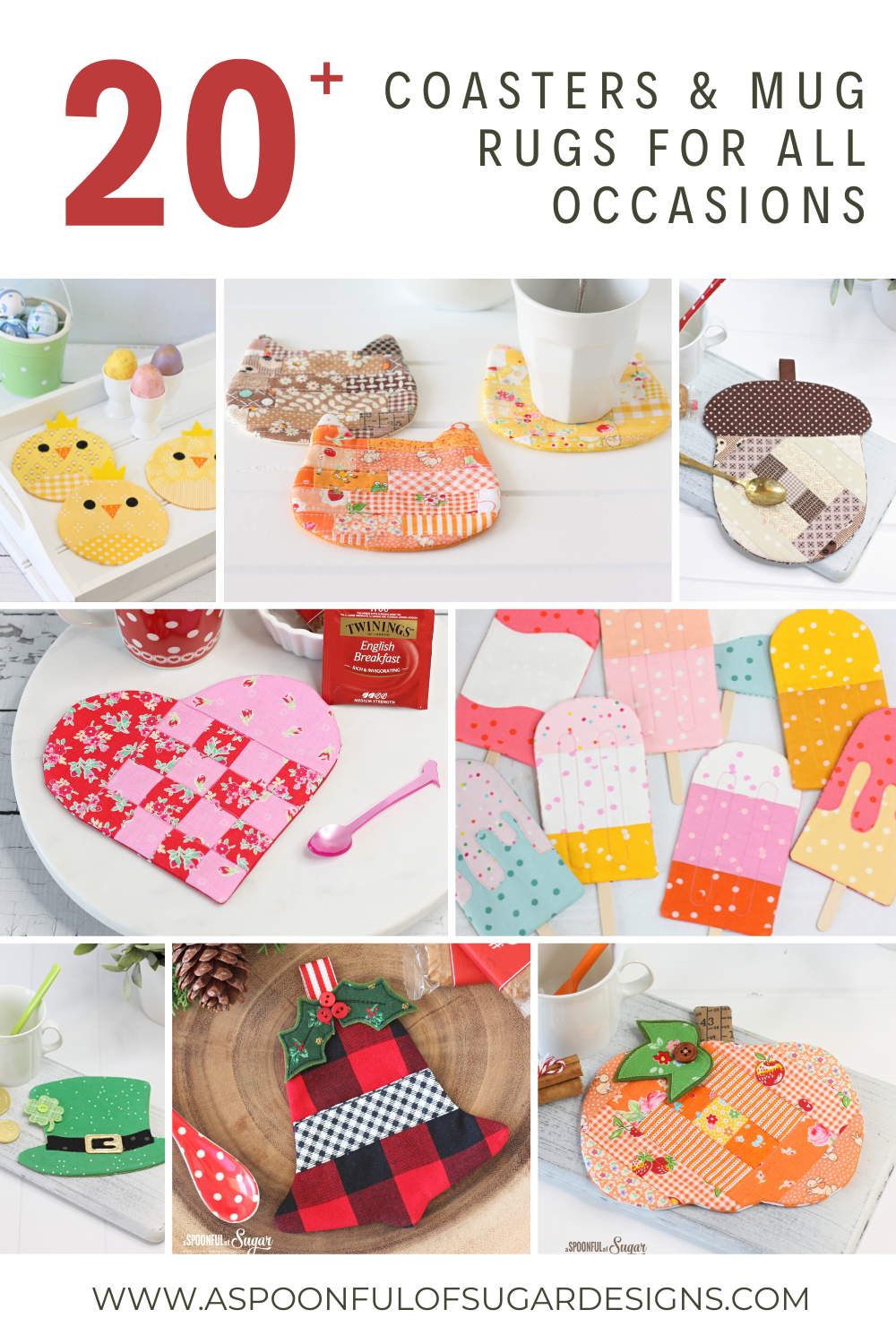 Card Coasters Rug Popular Coaster and Mug Rug Patterns - A Spoonful of Sugar