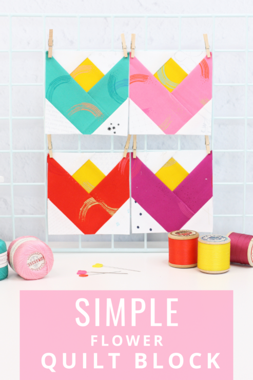 Simple Flower Quilt Block - A Spoonful of Sugar