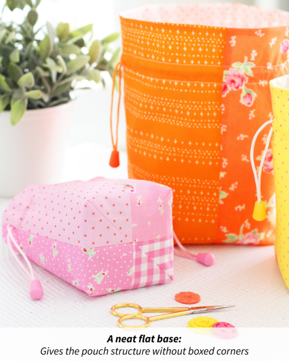 Quadra Pouch in 3 Sizes - Beginner friendly, scrap friendly, practical, giftable project to sew. Pattern by A Spoonful of Sugar Designs shop.aspoonfulofsugardesigns.com