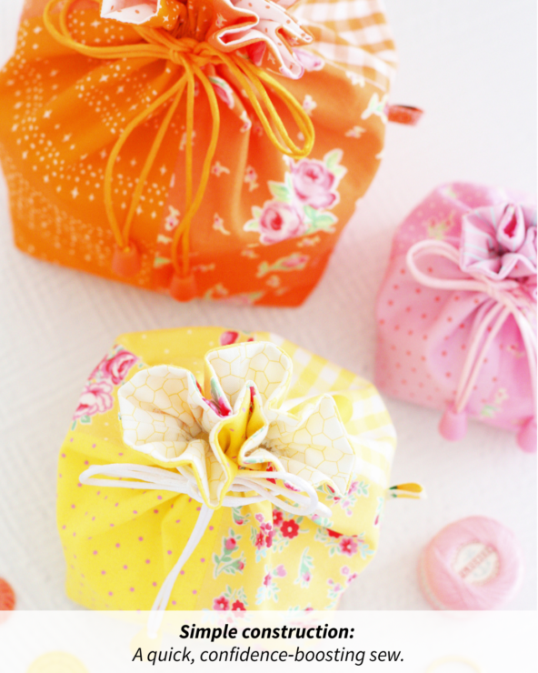 Quadra Pouch in 3 Sizes - Beginner friendly, scrap friendly, practical, giftable project to sew. Pattern by A Spoonful of Sugar Designs shop.aspoonfulofsugardesigns.com