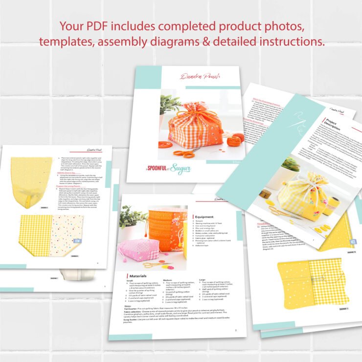 Quadra Pouch in 3 Sizes - Beginner friendly, scrap friendly, practical, giftable project to sew. Pattern by A Spoonful of Sugar Designs shop.aspoonfulofsugardesigns.com