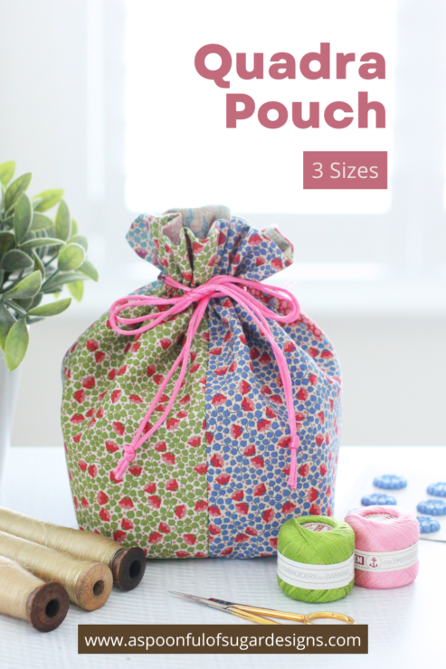 Quadra Pouch (3 Sizes) Beginner Friendy and scrap friendly sewing pattern by A Spoonful of Sugar Designs. www.shop.aspoonfulofsugardesigns.com